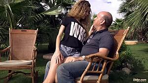 Married man with money and a paunch has sex with his young and sexually deprived wife
