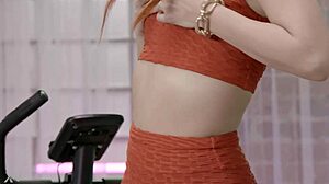 redhead gia works out then gets creampied