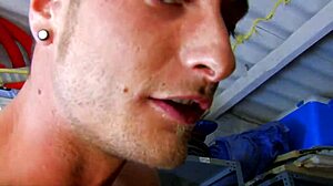 Beautiful brunette screams for anal on construction site!