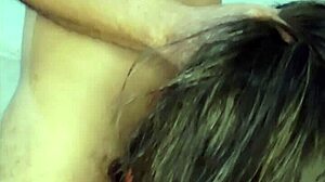 Latina skinny girl loses virginity to big cock in workout session. Her long hair sways as she rides.