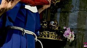 Possessed blonde licks perverted nun's pussy in wild scene