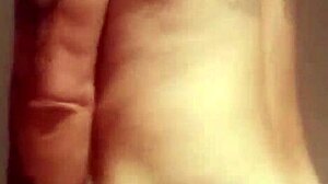 Blue-eyed tattooed amateur masturbates with monster cock solo