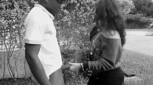 Pregnant Slut Sucks Black Dick Outside in Florida Daylight