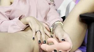 trying new santas gift for my pussy and getting hot orgasm