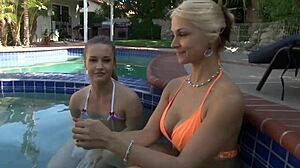 two stunning girls getting wild in lesbian action