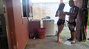 Hey maid, couldn't resist my hard cock after wife left?