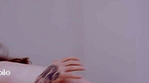 Adultmobile - Skinny Girl Gets Her Legs Spread Open And Gets Her Tight Pussy Fucked By A Big Tattooed Man