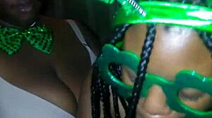 Sloppy double blowjob with BBW duo on St. Patrick’s Day