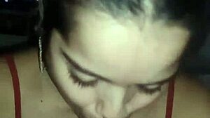 Novinha debora prado performs deep oral on big cock at night