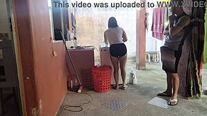 Hey maid, couldn't resist my hard cock after wife left?