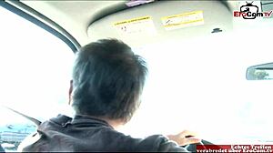 Brunette teen asks, 'Pick me up for a cumshot on the street?'