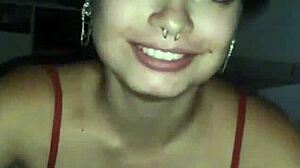 Novinha debora prado performs deep oral on big cock at night