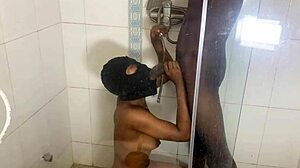 Monster BBC Deepthroats Her Hard in Shower, Moans Loudly Exciting Neighbors