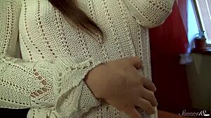 Solana Strokes Her Wet Pussy with Big Tits