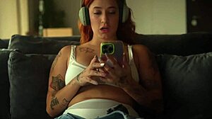 Skinny redhead seduces her boyfriend for a steamy encounter