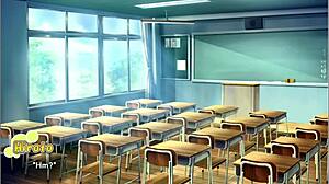 Classroom cocksucking gets wild in anime route!