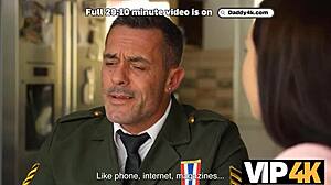 Beautiful girlfriend fulfills every wish of a lucky soldier