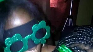 Sloppy double blowjob with BBW duo on St. Patrick’s Day
