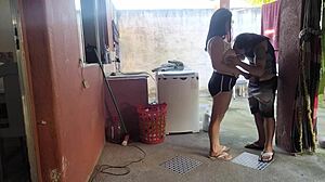 Hey maid, couldn't resist my hard cock after wife left?