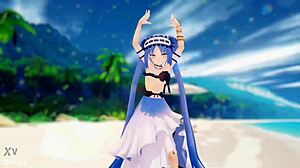 Stheno's seductive beach dance in Fate Grand Order hentai