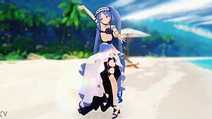 Stheno's seductive beach dance in Fate Grand Order hentai