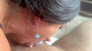 Pretty submissive Latina deepthroats fat cock in homemade fucking.