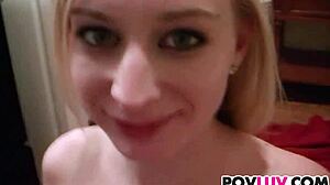 Stacie Jaxxx sucks and rides big cock close up