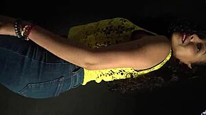 Shaking her booty to the beat in a sexy outfit