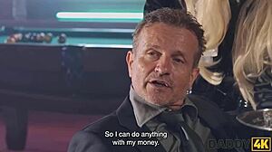 Young brunette watches old uncle have sex with her best friend, big ass bouncing