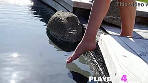 All Natural Milf Strips Naked Outdoors, Exposing Big Tits And Pussy