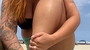 Beach tease turns into wild double action invite