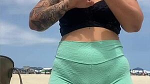 Beach tease turns into wild double action invite