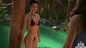 Hot babes show wet pussies in lingerie.