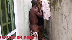 Tall Lizzy gives a blowjob with her small tits and tight pussy.