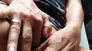 Using Pink Vibrator While Getting Fucked In Pussy And Arse