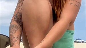 Beach tease turns into wild double action invite