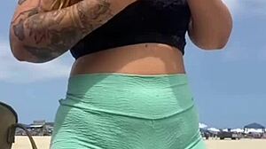 Beach tease turns into wild double action invite