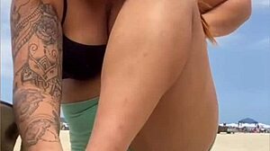 Beach tease turns into wild double action invite