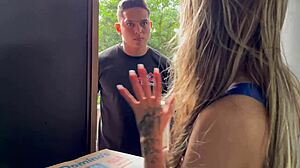 i fucked the hot blonde because she couldn't pay for her pizza