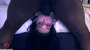 lexus love gets bent over for a big black cock blowjob and facial.