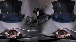 Redhead receives punishment in dark room vr