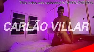 Brazilian wife invites curly friend for group fucking with ball licking