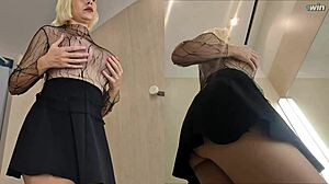 hidden camera catches upskirt view in locker room