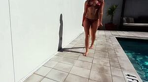 Big ass redhead fucked by black dick in shower