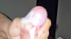 Total relaxation as she jerks my huge cock despite exhaustion