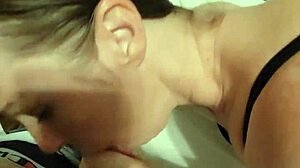 Sexy wife gets deepthroat and cum shower on ass