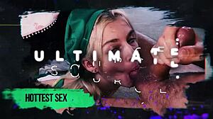 Tiny blonde gets rough and tumble sex on top