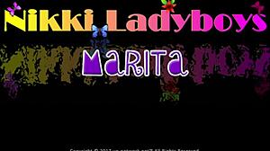 Nikkiladyboys Marita in Red Bikini Wanks to Explosive Cumshot!