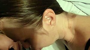 Sexy wife gets deepthroat and cum shower on ass