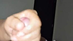 Total relaxation as she jerks my huge cock despite exhaustion